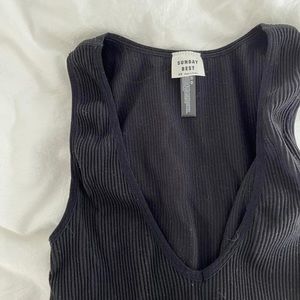 aritzia Sunday Best black v-neck bodysuit